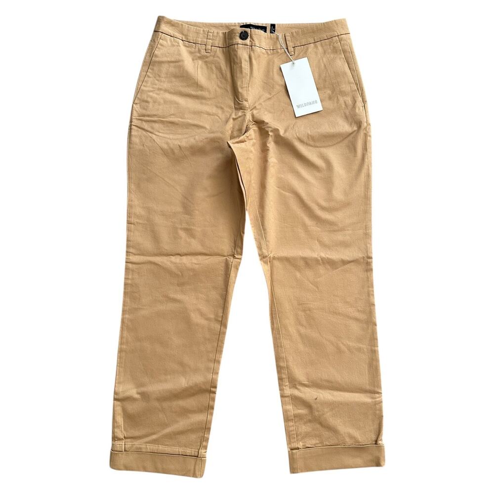 NEW Wildfang The Essential Trouser Camel Khaki Size 16 Tapered Rolled Hem NWT - Picture 4 of 7